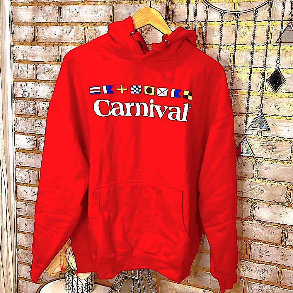 Carnival Cruise Line Red Hooded Sweatshirt, Men’s Size XXL.